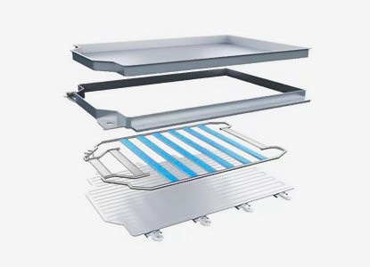 底板与外部水冷板粘接