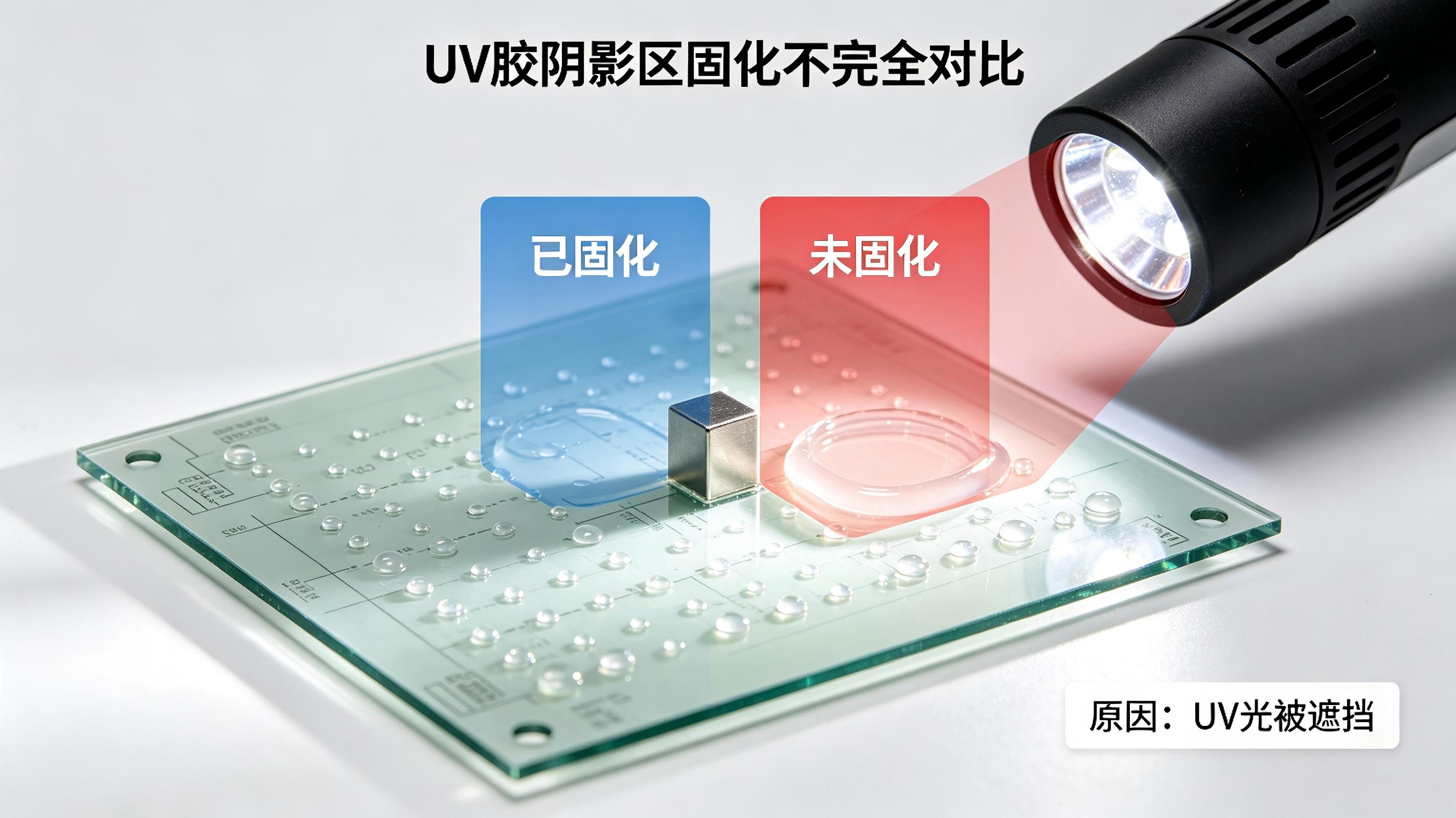 uv胶阴影区固化不全